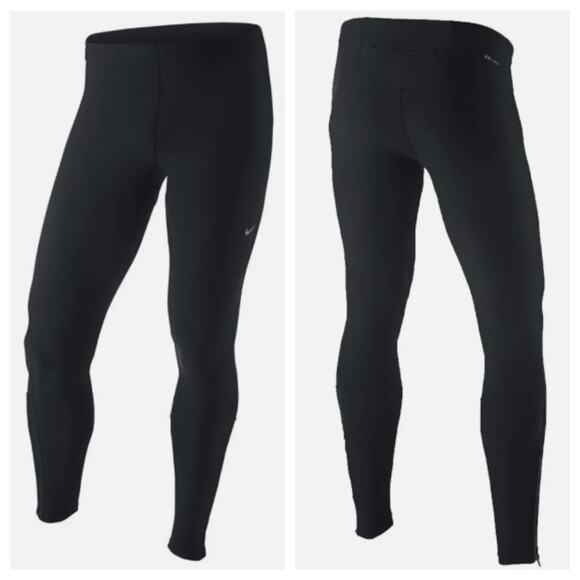Nike Men's Dri FIT Running Tights Black Size L - Picture 2 of 13